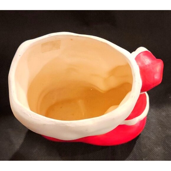 Vintage Mcm Santa Claus Boot Ceramic Planter Holiday Decor - Picture 8 of 9